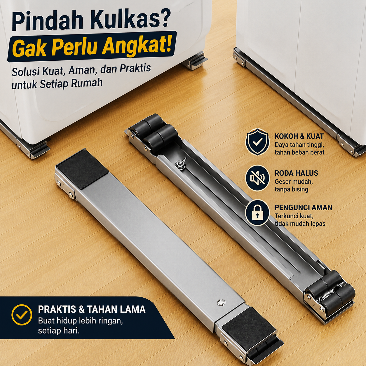 Roda Kulkas Heavy Duty Adjustable